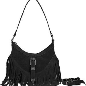 Women Western Small Fringe Underarm Purse Hipppie Shoulder Bag with Tassel